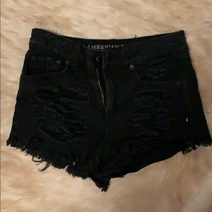 Black jean shorts